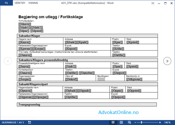 Dokumentmaler sørger for rask utfylling